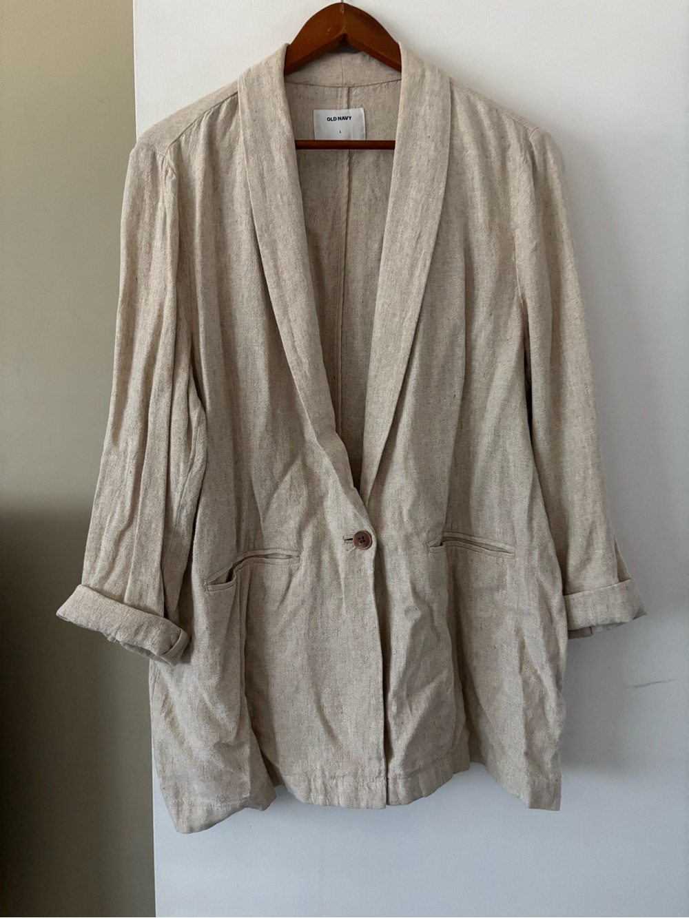 Relaxed Linen-Blend Blazer Jacket